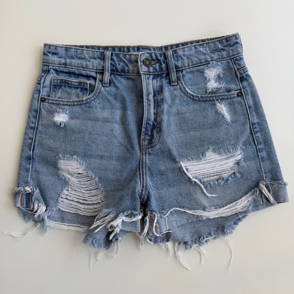 Hidden Distressed tattered Denim 100 % cotton ripped summer Shorts size XS